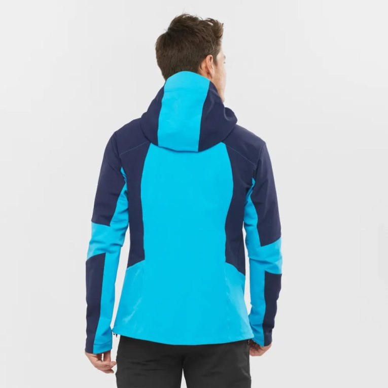 Casaco Salomon Outpeak Softshell Full Zip Masculino Azul Marinho Turquesa | PT M25917